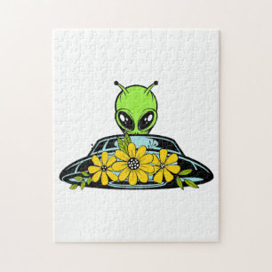 Floral Alien Spaceship Puzzle