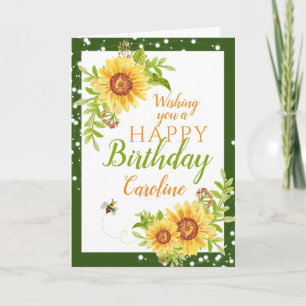 Floral Alles Gute zum Geburtstag Sonnenblume Karte