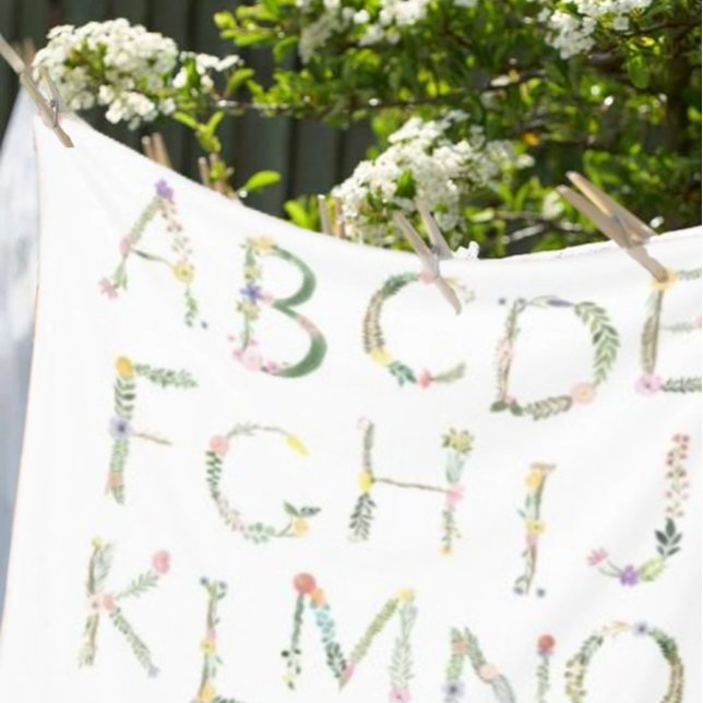 Floral Alphabet ABC Fleece Blanket (Von Creator hochgeladen)