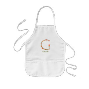 Floral Alphabet Brief "G" individuelle Name Kinderschürze