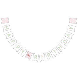 Floral Alphabet Happy Birthday Banner