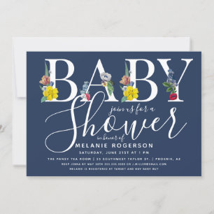 Floral Alphabet Letter Baby Dusche Einladung
