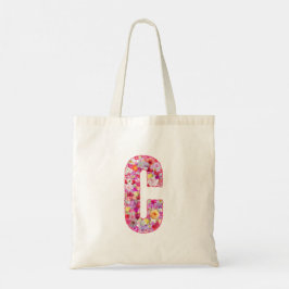 Floral Alphabet Letter C Tragetasche