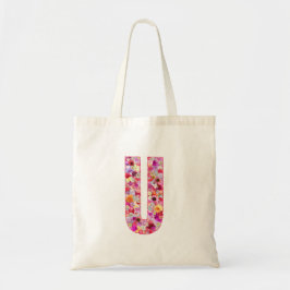 Floral Alphabet Letter U Tragetasche