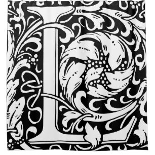 Floral Alphabet Mit Monogramm Letter L Classic Duschvorhang