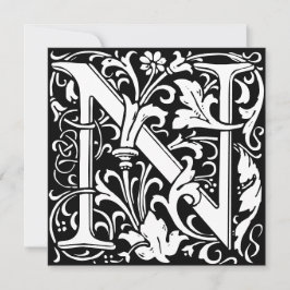 Floral Alphabet Monogram Letter N Morris