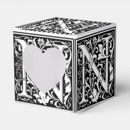 Floral Alphabet Monogram Letter N Tile Morris Geschenkschachtel