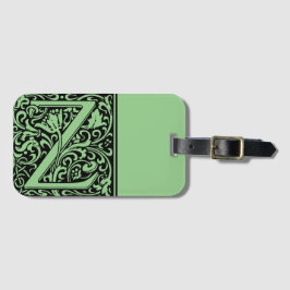 Floral Alphabet Monogram Letter Z Gepäckanhänger