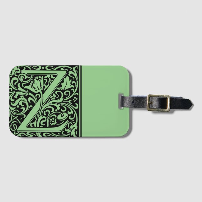 Floral Alphabet Monogram Letter Z Gepäckanhänger (Vorderseite (Horizontal))
