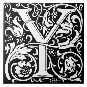 Floral Alphabet Monogramm Buchstabe Y Kachel