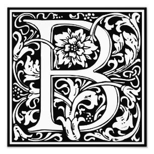 Floral Alphabet Monogramm Letter B Foto drucken
