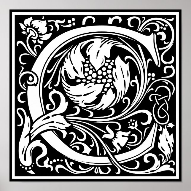 Floral Alphabet Monogramm Letter C Poster (Vorne)