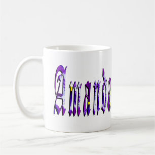 Floral Amanda Girls Name Logo, Tasse