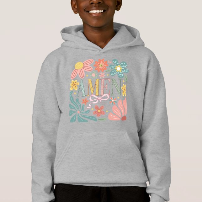 Floral Amen Art Hoodie (Vorderseite)