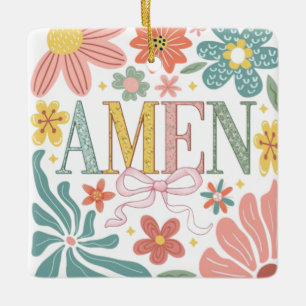 Floral Amen Art Keramikornament