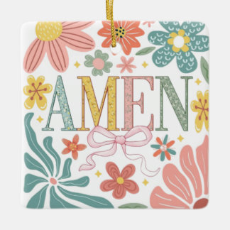 Floral Amen Art Keramikornament
