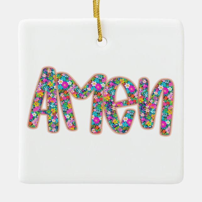 Floral Amen Keramikornament (Vorderseite)