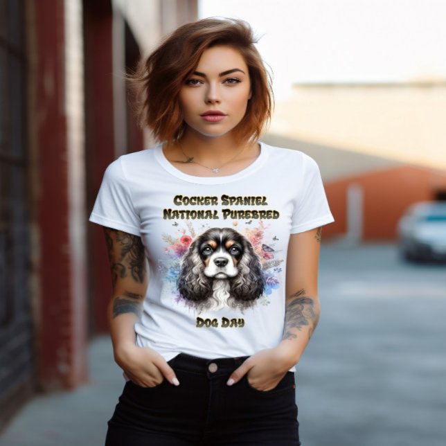 Floral American Cocker Spaniel T-Shirt (Von Creator hochgeladen)