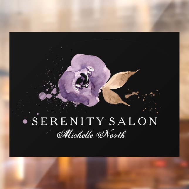 Floral-Amethyst Lila ID294 Fensteraufkleber (Blatt 2)