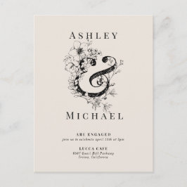 FLORAL AMPERSAND Blush Wedding Party Ankündigungspostkarte