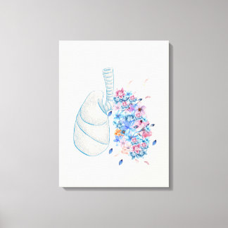 Floral Anatomie Lungenkrankheit Wand Kunst Leinwan