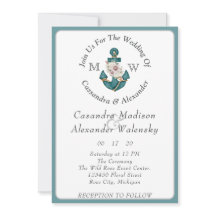 Floral Anchor Rope Beach Hochzeit Aquamarines Aqua