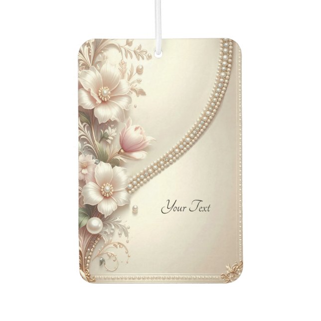 Floral and Pearl Embellishments Air Freshener Autolufterfrischer (Vorderseite)