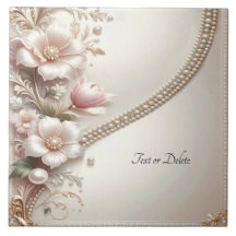 Floral and Pearl Embellishments Ceramic Tile