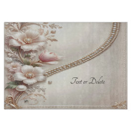 Floral and Pearl Embellishments Cutting Board Schneidebrett