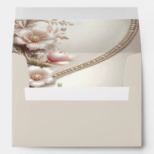 Floral and Pearl Embellishments Envelope