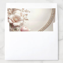 Floral and Pearl Embellishments Envelope Liner
