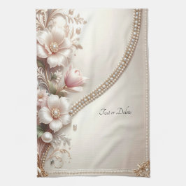 Floral and Pearl Embellishments Kitchen Towel Geschirrtuch