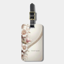 Floral and Pearl Embellishments Luggage Tag Gepäckanhänger