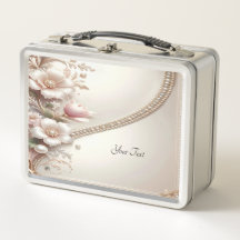 Floral and Pearl Embellishments Lunch box