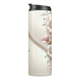 Floral and Pearl Embellishments Thermosbecher