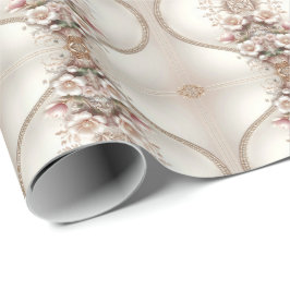 Floral and Pearl Embellishments Wrapping Paper Geschenkpapier