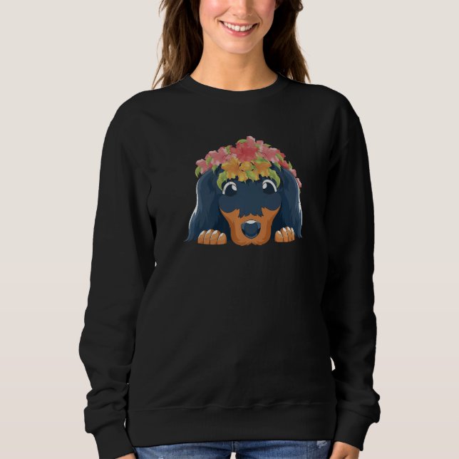 Floral Animal Lover Dog Owner Dog Lover Flower Dac Sweatshirt (Vorderseite)