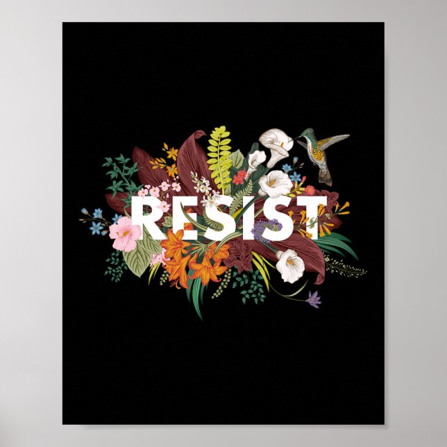 Floral Anti Trump politischer Protest Poster (Vorne)