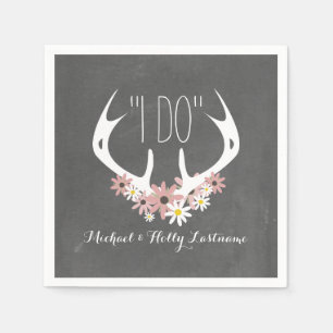 Floral Antlers Chalkboard Inspiriert Hochzeit Serviette