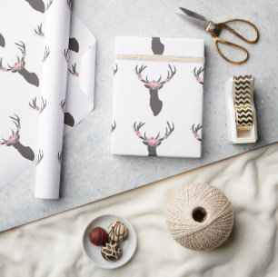 Floral Antlers Deer Geschenkpapier
