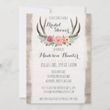 Floral Antlers Rustic Wedding Brautparty Custom