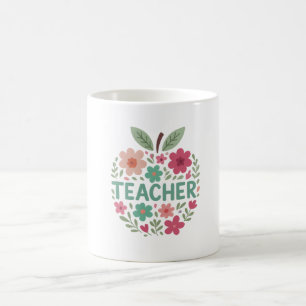 Floral Apple Lehrer Wertschätzung Kaffeetasse