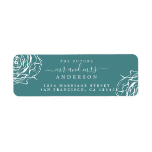 Floral Aquamarin Future Mr. Wedding Rücksendeadres