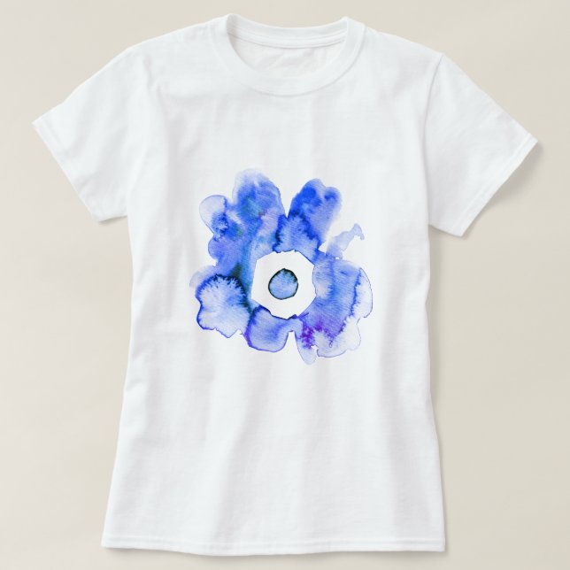 Floral Aquarell handgezeichnete abstrakte Kunst T  T-Shirt (Design vorne)