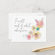 Floral Aquarell I aid & abet abortion Postcard