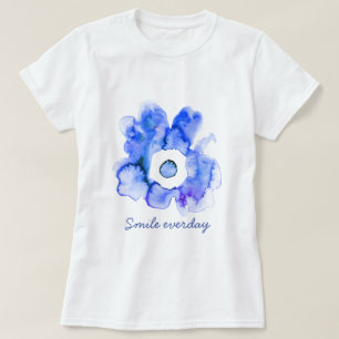 Floral Aquarell Lächeln abstrakte Kunst T - Shirt