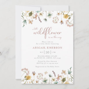 Floral Aquarell Mädchen Baby Shower Einladung
