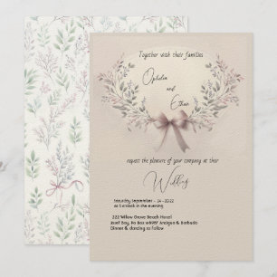 Floral Aquarell Moderne Typografie Hochzeit Einladung