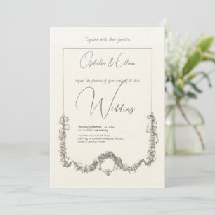 Floral Aquarell Moderne Typografie Hochzeit Einladung