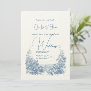 Floral Aquarell Moderne Typografie Hochzeit Einladung
